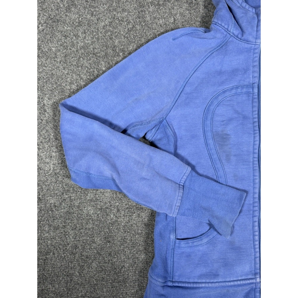 Vintage Lululemon Scuba Hoodie Womens‎ 6 Rocksteady Blue Cotton Fleece Full Zip - Picture 3 of 16